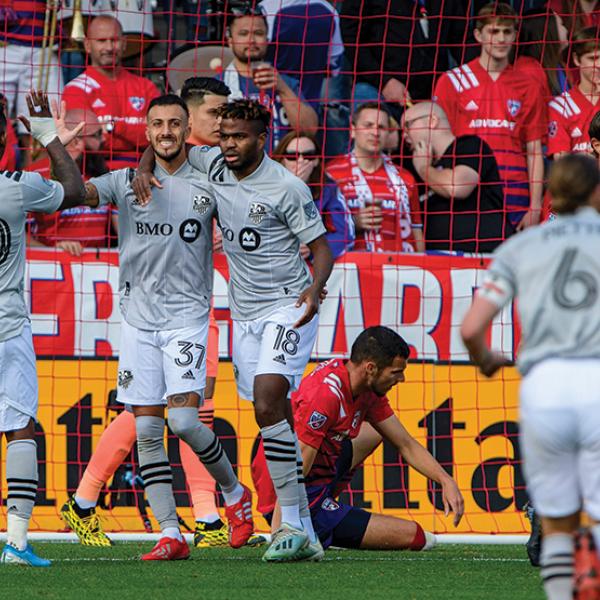 MLS team celebrating goal