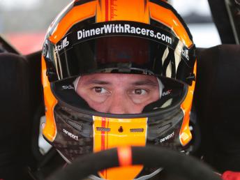 Ryan Eversley wearing helmet in driver's seat